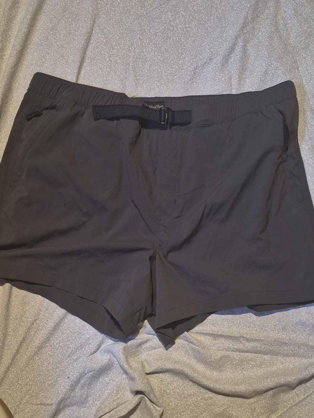 Men's Black Athletic Shorts with Built-In Web Belt